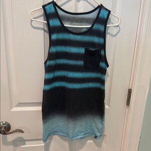 Hurley Striped Blue and Black Tank Top S
